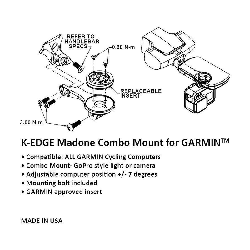 Support K-Edge Garmin pour cintre intégré Trek Madone/Emonda Combo Mount