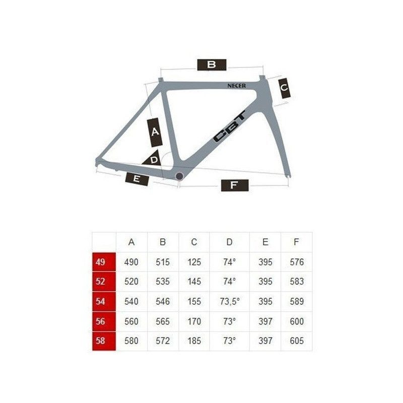 Racefietsframe CBT Italia Necer Disc 99