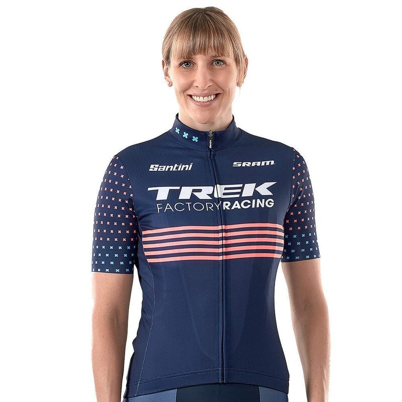 Dames fietsshirt met korte mouwen Santini Trek Factory Racing Replica