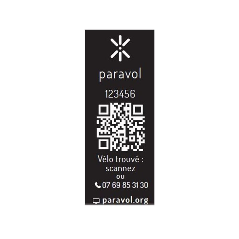 Sticker d'identification vélo Paravol