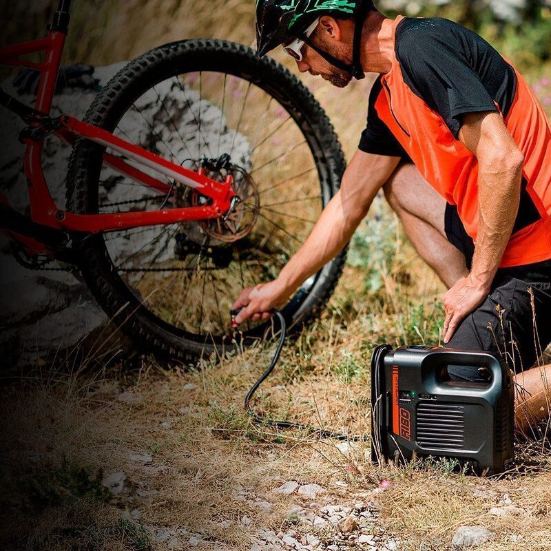 Pompe électrique Ferm - Compresseur d'air - Pompe à vélo avec