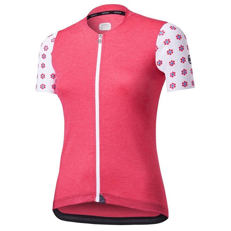 Photo Maillot vélo manches courtes femme Dotout Daisy L rose