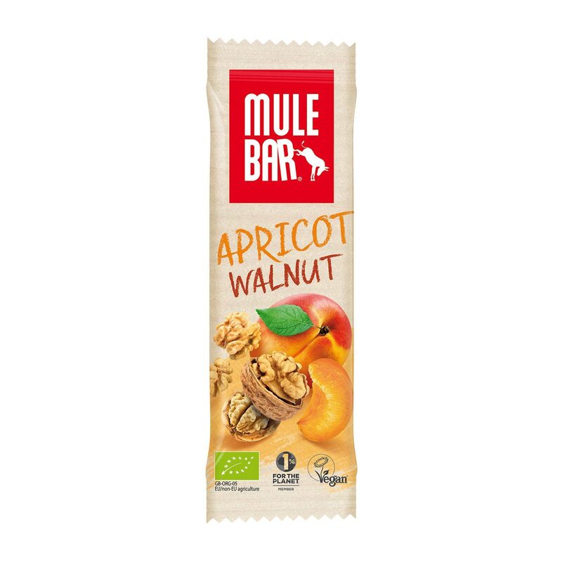 Barre énergétique Bio et Végan Mulebar Abricot-Noix 40g