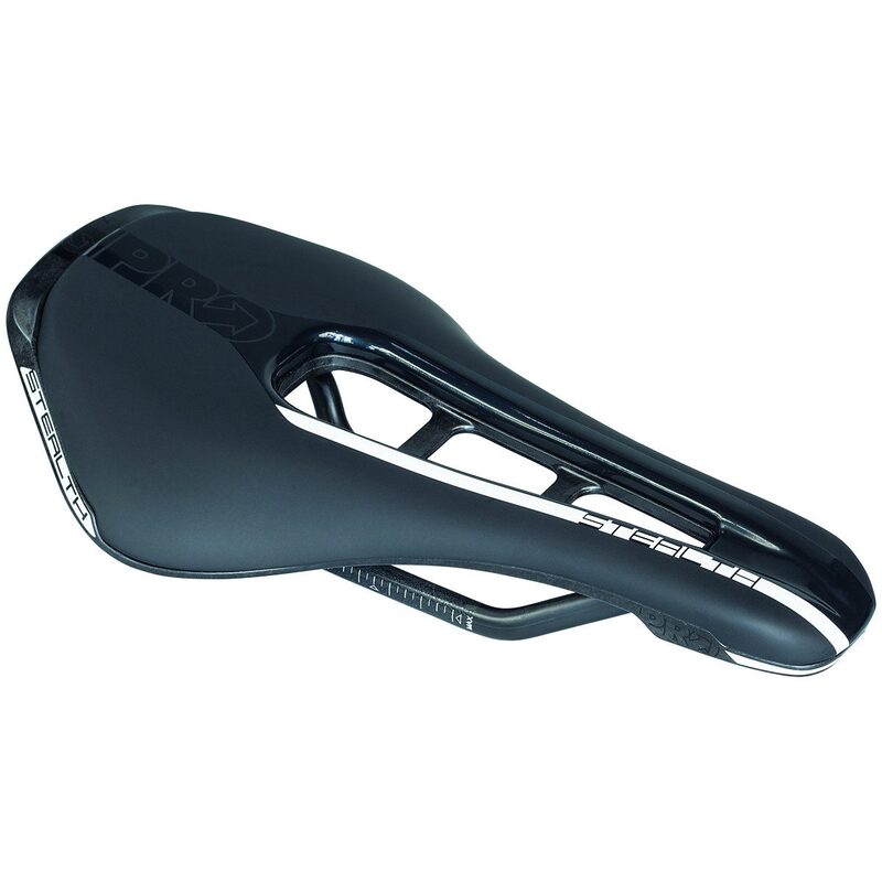 Selle vélo Pro Stealth noire Rails carbone