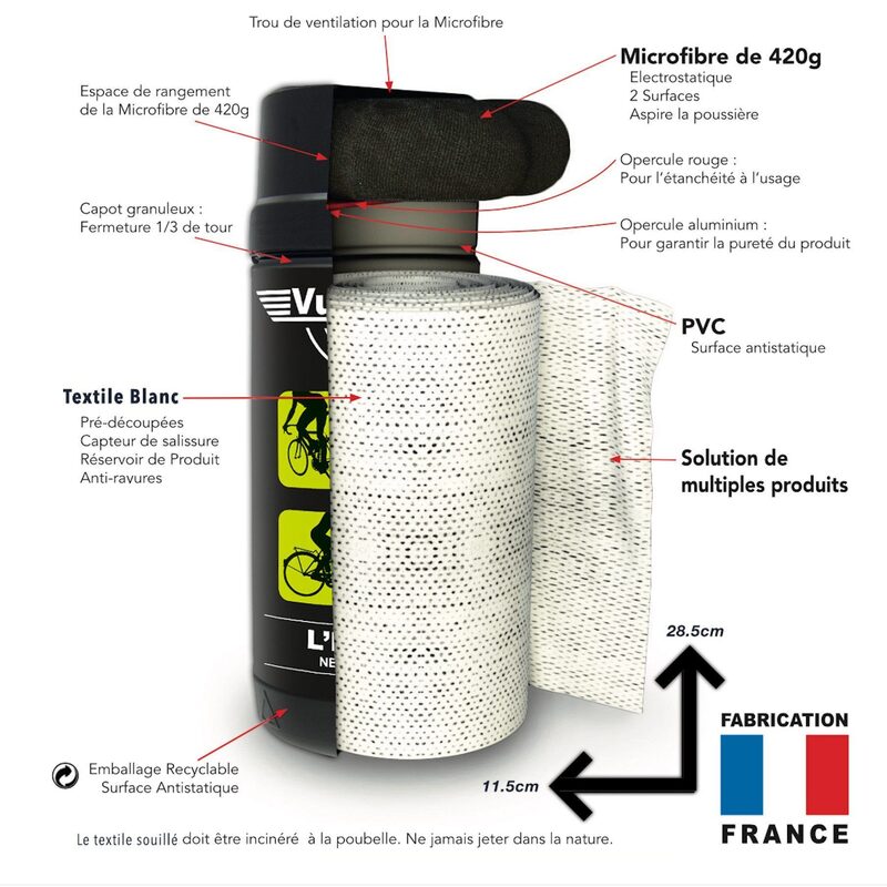 Lingettes dégraissantes et nettoyantes sans eau Vulcanet box 80