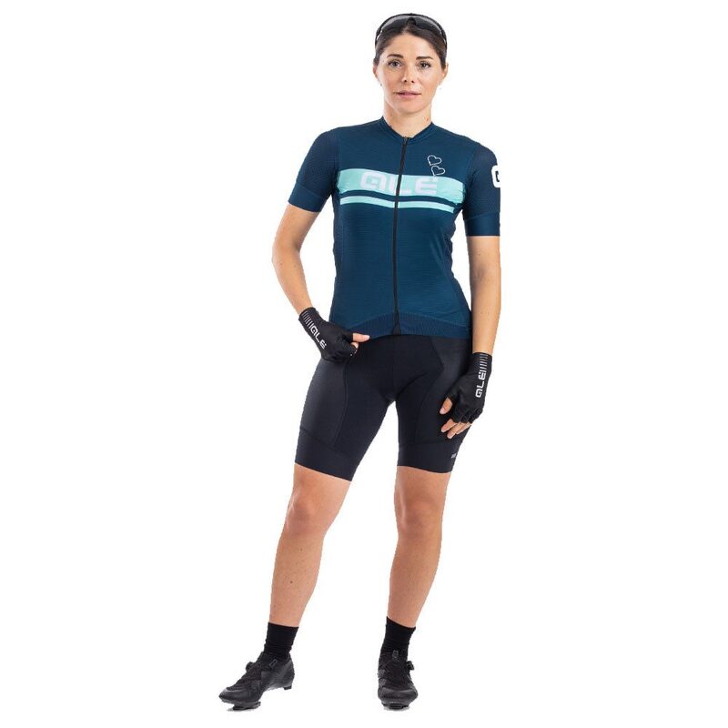 Dames fietsshirt met korte mouwen Alé Cycling Crystal Swarovski