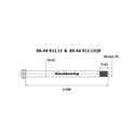 Axe de roue arrière BlackBearing 12 mm - 180 mm - M12x1,75 - 21 mm