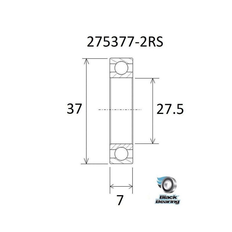BlackBearing B3 stalen naaflager MR-27537-2RS