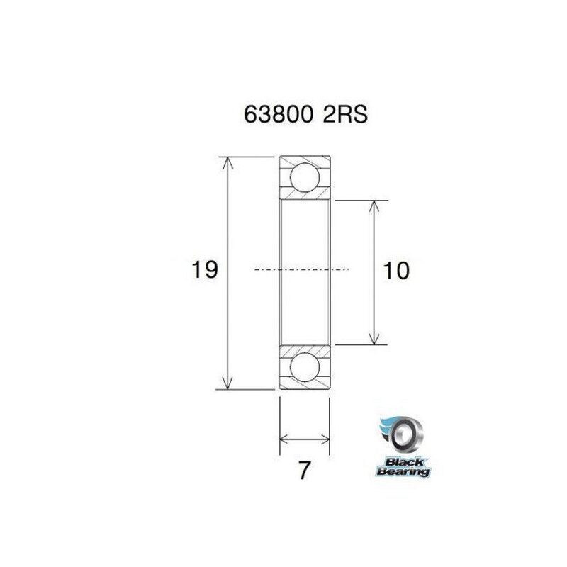 Roulement VTT tout suspendu BlackBearing MAX 3800-2RS 10x19x7 mm acier
