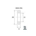 Roulement VTT tout suspendu BlackBearing MAX 6000-2RS 10x26x8 mm acier