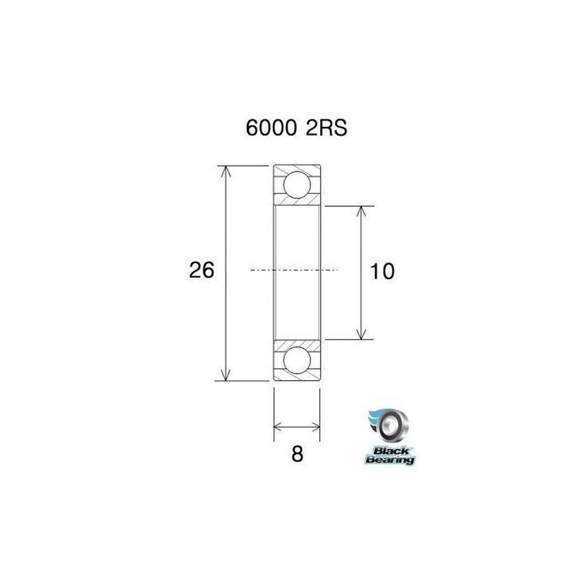 Zwart Lager MAX 6000-2RS 10x26x8 mm stalen lager voor volledig geveerde mountainbikes