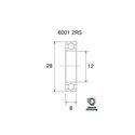 Roulement VTT tout suspendu BlackBearing MAX 6001-2RS 12x28x8 mm acier