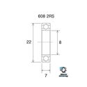 Roulement VTT tout suspendu BlackBearing MAX 608-2RS 8x22x7 mm acier