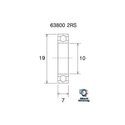 BlackBearing MAX 63800-2RS 10x19x7 mm stalen lager voor volledig geveerde mountainbikes