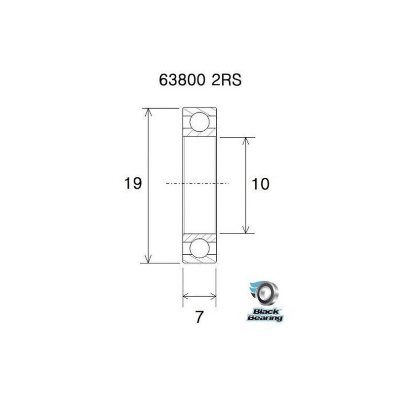BlackBearing MAX 63800-2RS 10x19x7 mm stalen lager voor volledig geveerde mountainbikes