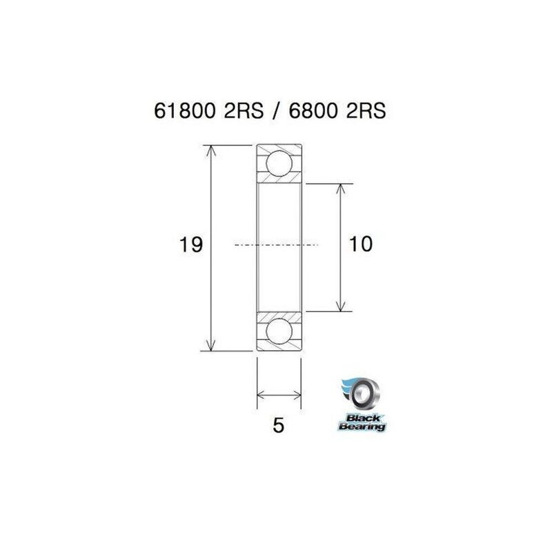 BlackBearing MAX 6800-2RS volledig geveerde mountainbike-lager 10x19x5 mm staal