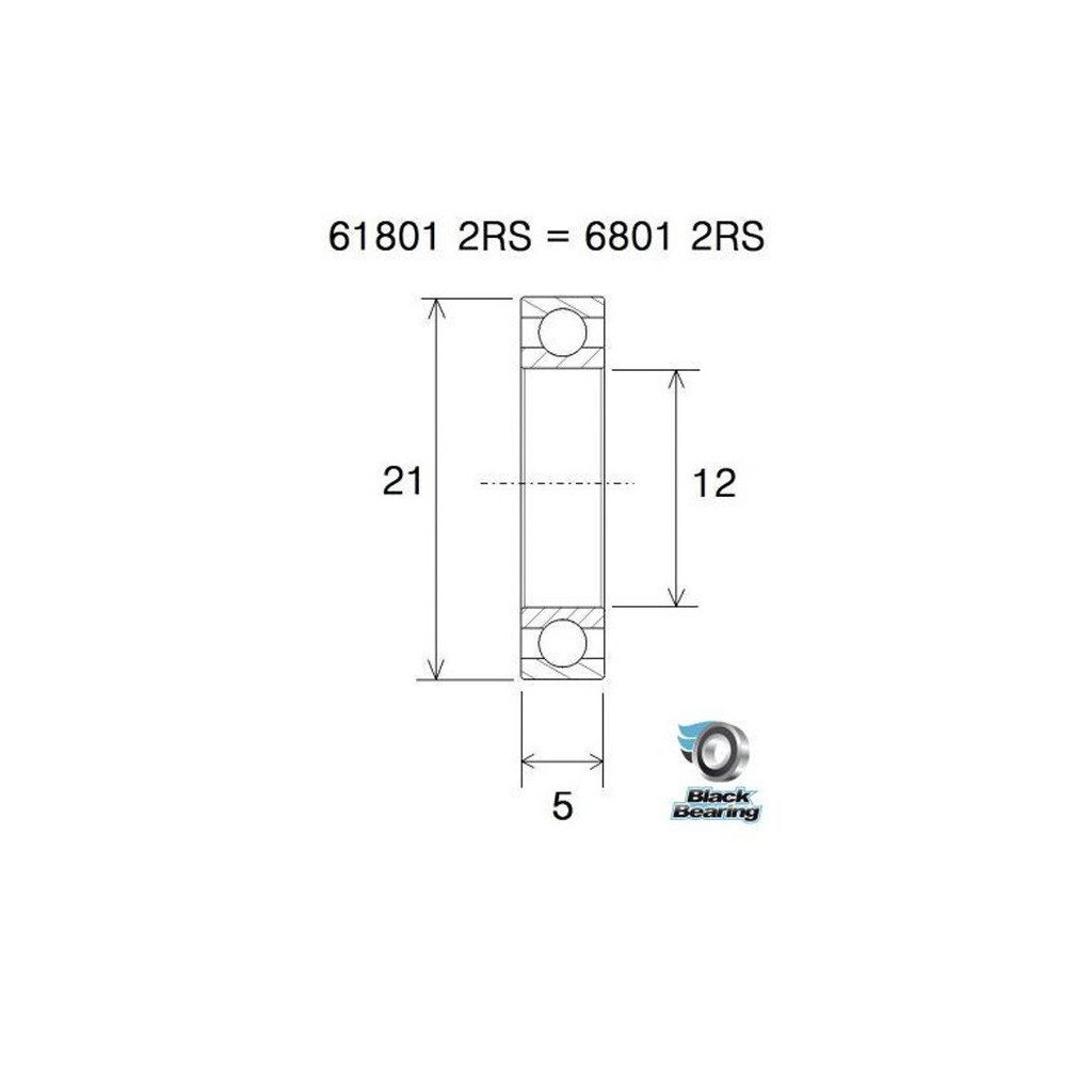 Roulement à Cartouche VRS Max 6801 - Lot De 4 Roulements ABEC 3 Pour Vélo Pivot 12x21x5mm Acier Chromé Bleu Scellé