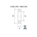 BlackBearing MAX 6802-2RS 15x24x5 mm stalen lager voor volledig geveerde mountainbikes