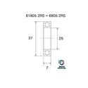 Roulement VTT tout suspendu BlackBearing MAX 6805-2RS 25x37x7 mm acier