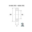 Roulement VTT tout suspendu BlackBearing MAX 6809-2RS 45x58x7 mm acier