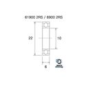 Roulement VTT tout suspendu BlackBearing MAX 6900-2RS 10x22x6 mm acier