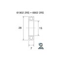 Roulement VTT tout suspendu BlackBearing MAX 6902-2RS 15x28x7 mm acier
