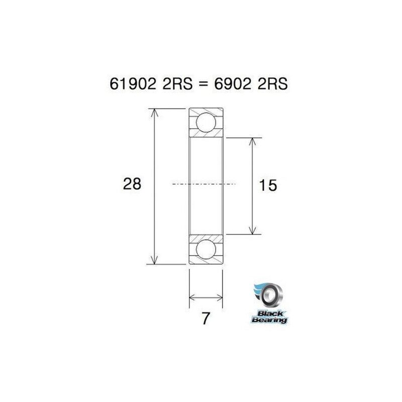 Roulement VTT tout suspendu BlackBearing MAX 6902-2RS 15x28x7 mm acier
