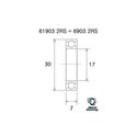 Roulement VTT tout suspendu BlackBearing MAX 6903-2RS 17x30x7 mm acier
