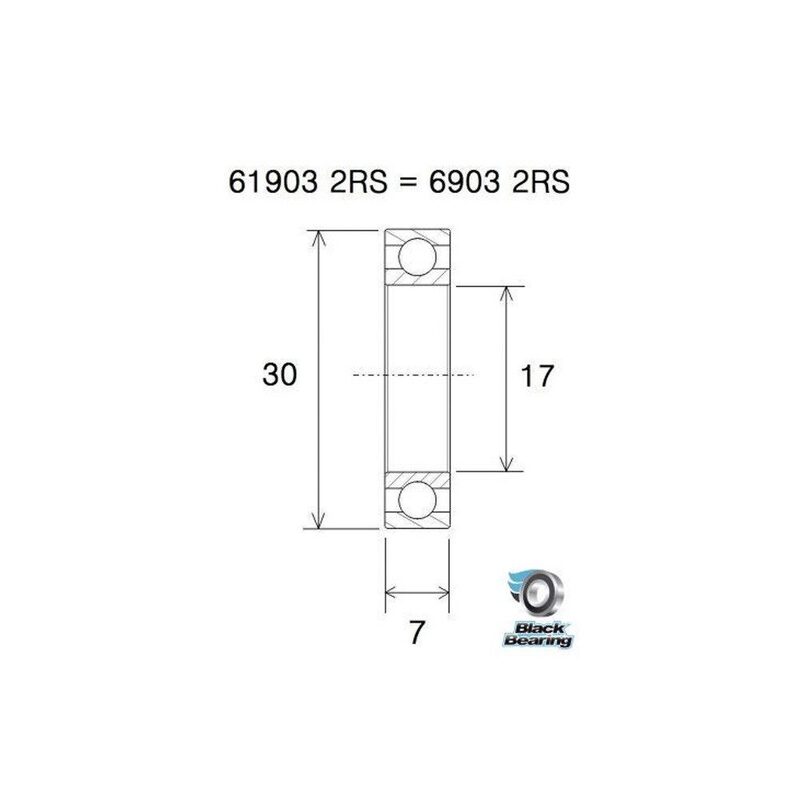 BlackBearing MAX 6903-2RS 17x30x7 mm stalen lager voor volledig geveerde mountainbikes