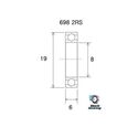 Roulement VTT tout suspendu BlackBearing MAX 698-2RS 8x19x6 mm acier