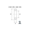Roulement BlackBearing Céramique 6801-2RS 12x21x5 mm