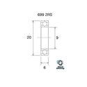Roulement BlackBearing Céramique 699-2RS 9x20x6 mm