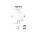 oulement BlackBearing B5 6900-2RS 10x26x8 mm acier