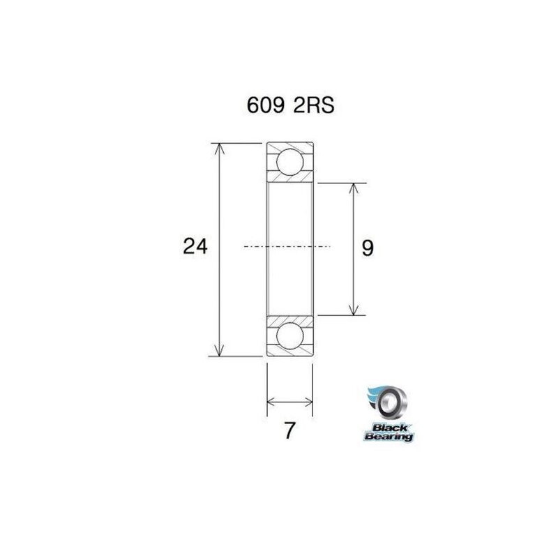 Roulement BlackBearing B5 609-2RS 9x24x7 mm acier