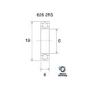 Roulement BlackBearing B5 626-2RS 6x19x6 mm acier