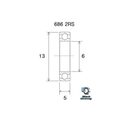 Roulement BlackBearing B5 686-2RS 6x13x5 mm acier