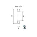 BlackBearing B5 688-2RS lager 8x16x5 mm staal