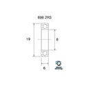 Roulement BlackBearing B5 698-2RS 8x19x6 mm acier