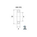 Roulement BlackBearing B5 699-2RS 9x20x6 mm acier
