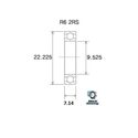 Roulement BlackBearing B5 R6-2RS 9,53x22,23x7,14 mm acier