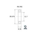 Roulement BlackBearing B5 R8-2RS 12,7x28,58x7,94 mm acier