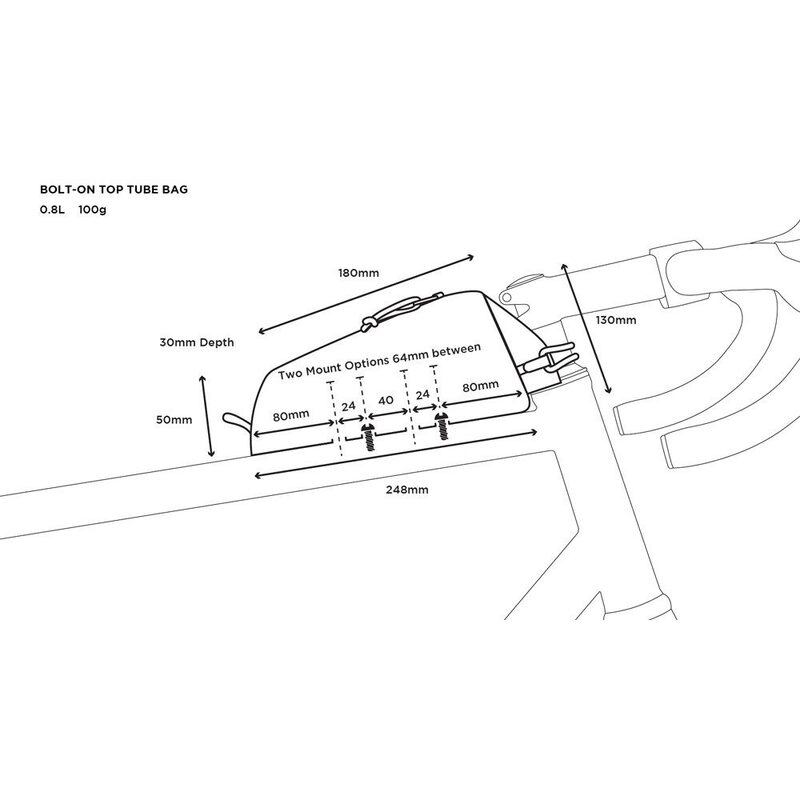 Sacoche de cadre bikepacking Restrap Bolt-on Top Tube 0,8L