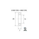 Roulements de moyeu Blackbearing B3 acier 6902-2RS 15x28x7