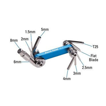 Kit transportable Clés Hexagonales, Clé Torx et Tournevis plat Park Tool