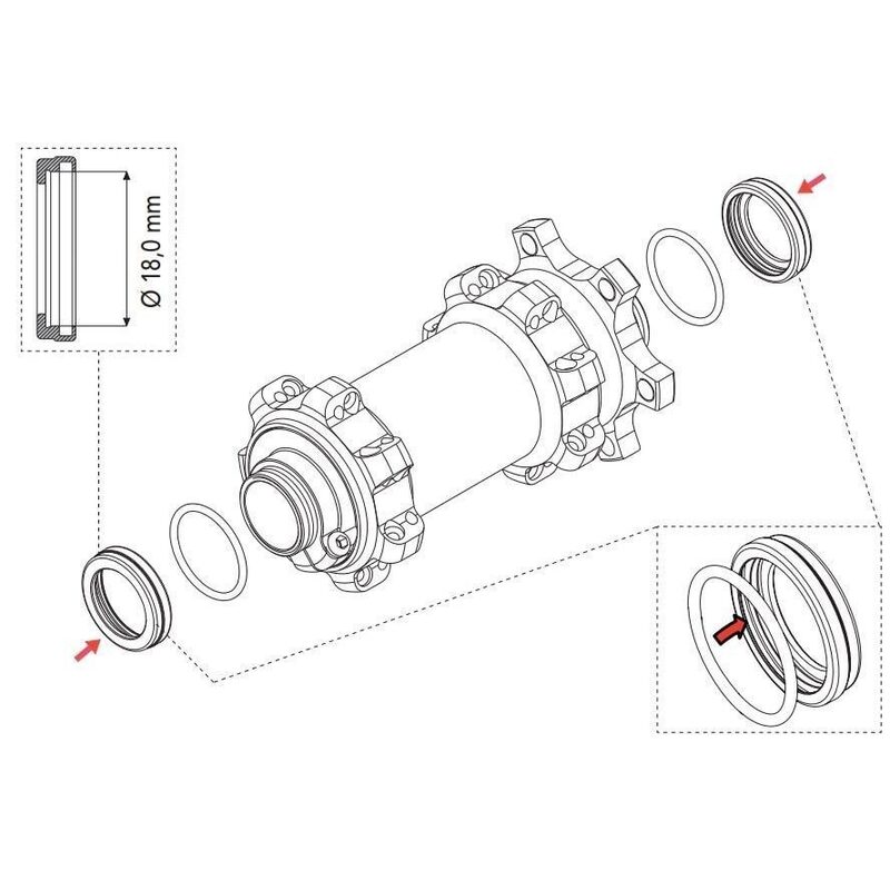 Adaptateurs axe roue avant VTT Fulcrum 15x100mm, KIT-FCFA15