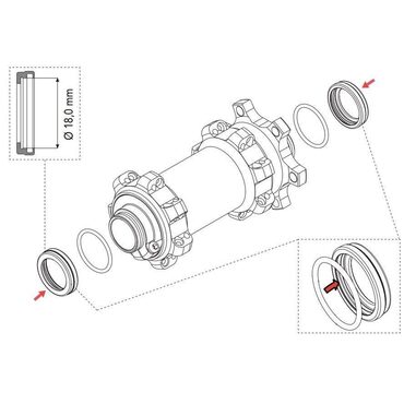 Adaptateurs axe roue avant VTT Fulcrum 15x100mm, KIT-FCFA15
