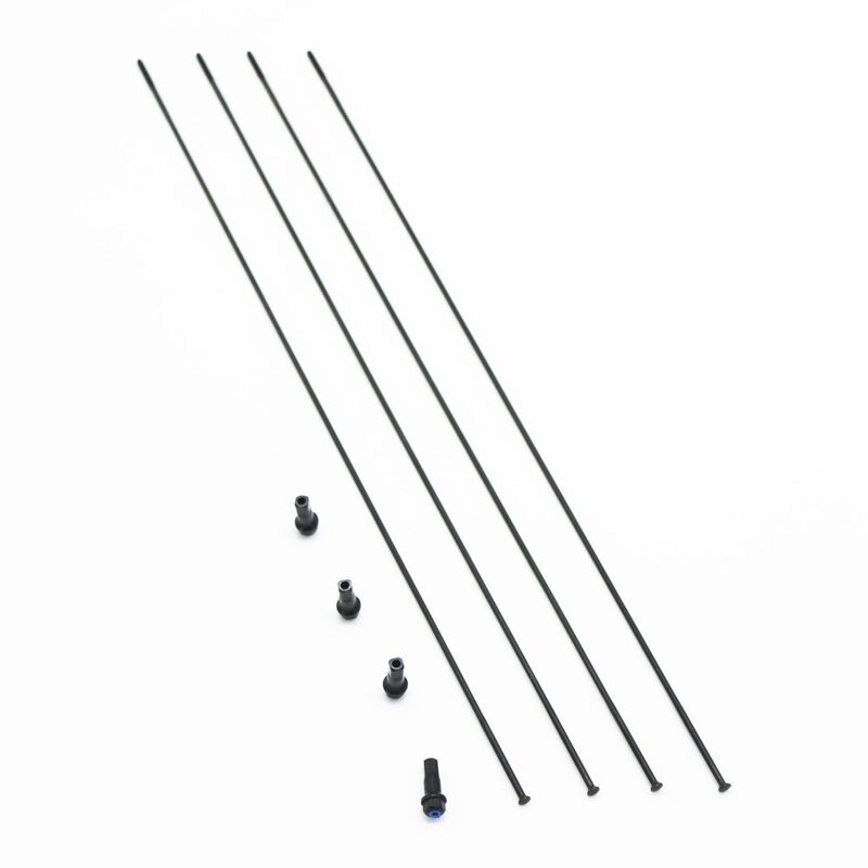 Kit 4 rayons roue vélo route Wind 40 DB avant droit / arrière gauche