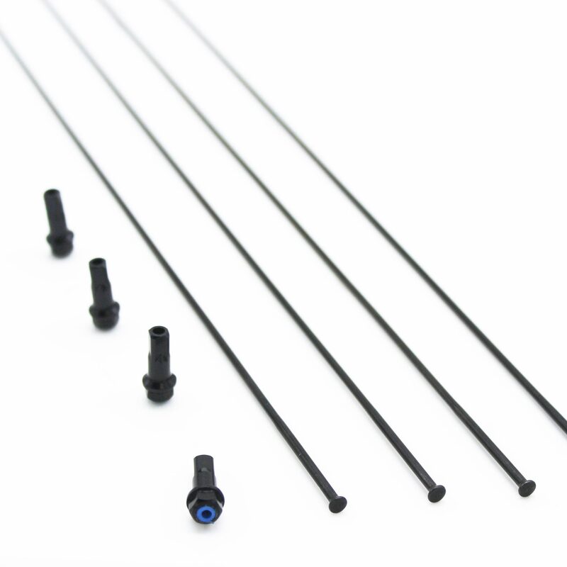 Kit 4 rayons roue vélo route Wind 40 DB avant droit / arrière gauche