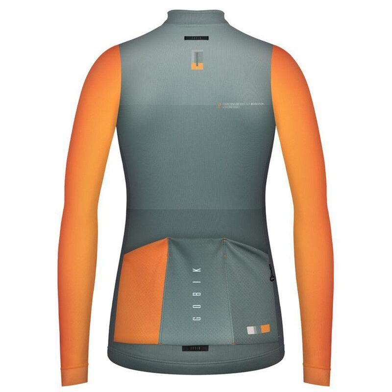 Maillot vélo manches longues femme Gobik Cobble Nectarine