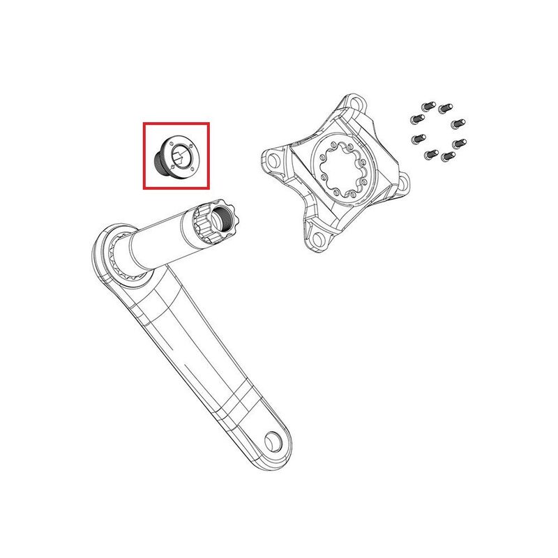 Kit vis pour manivelle Sram auto-amovibles M18/M30 DUB gris Lunair